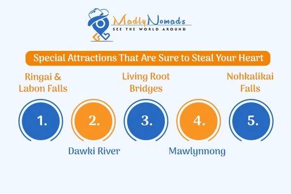 key attractions of meghalaya tour